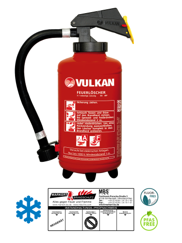 Vulkan F3H 3l frostsicher Fettbrand Feuerlöscher 40F,  fluorfrei